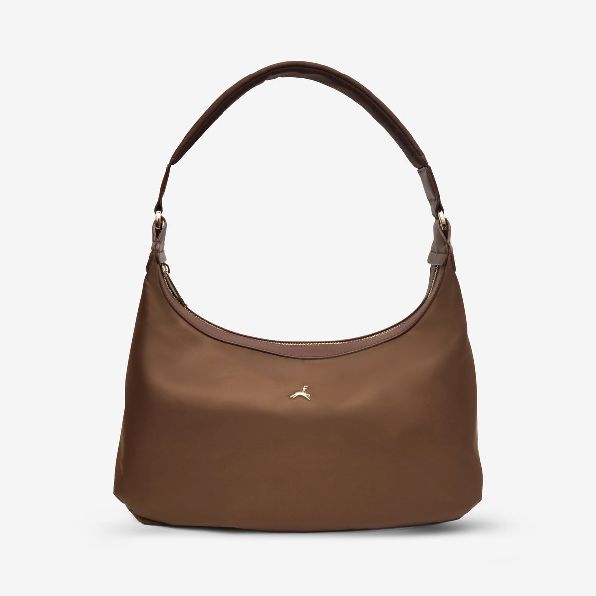 SANTAI NYLON HOBO BAG BROWN