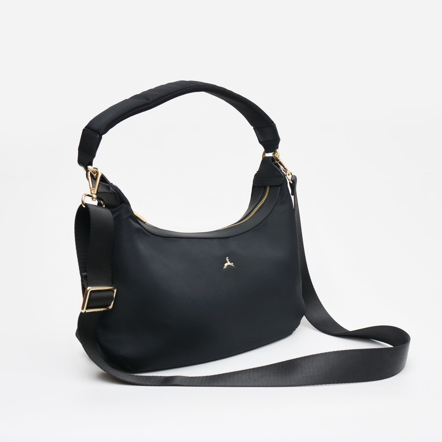 SANTAI NYLON HOBO BAG BLACK