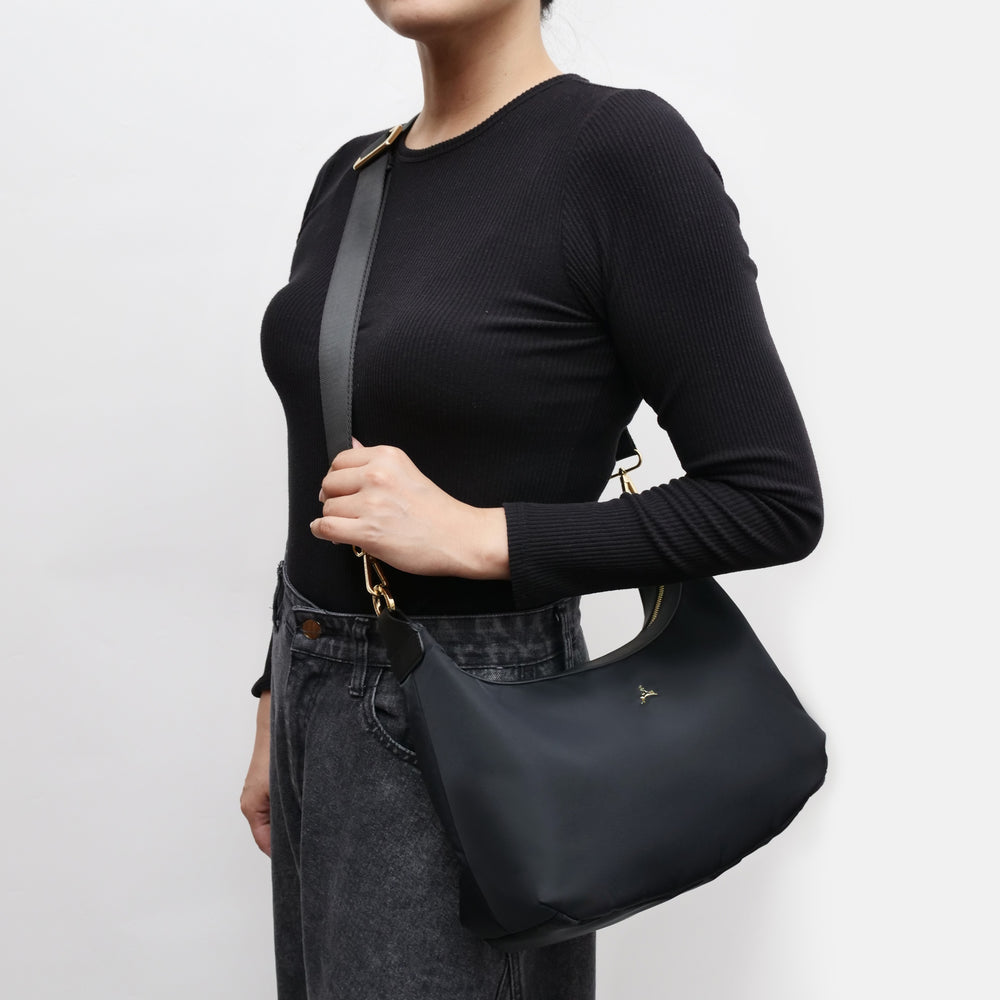 SANTAI NYLON HOBO BAG BLACK