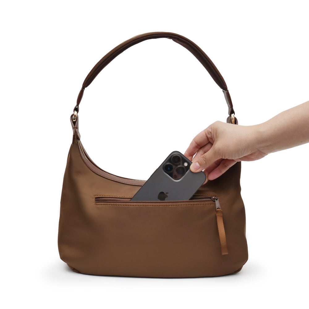 SANTAI NYLON HOBO BAG BROWN