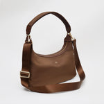 SANTAI NYLON HOBO BAG BROWN
