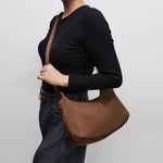 SANTAI NYLON HOBO BAG BROWN