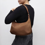 SANTAI NYLON HOBO BAG BROWN