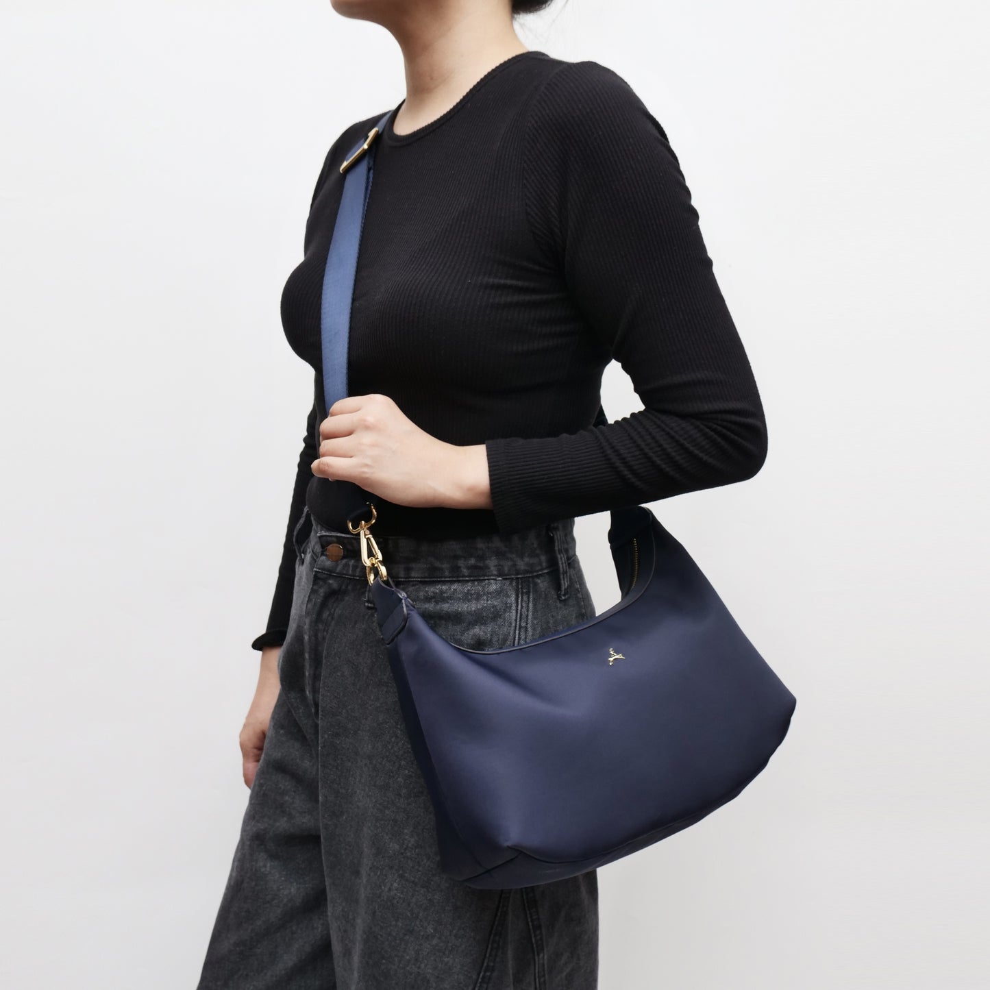 SANTAI NYLON HOBO BAG NAVY